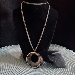 Elegant Silver and Black Pendant Necklace